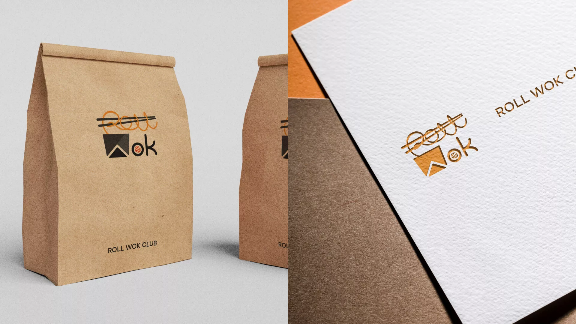 Разработка логотипа суши-бара «Roll Wok Club» в Когалыме