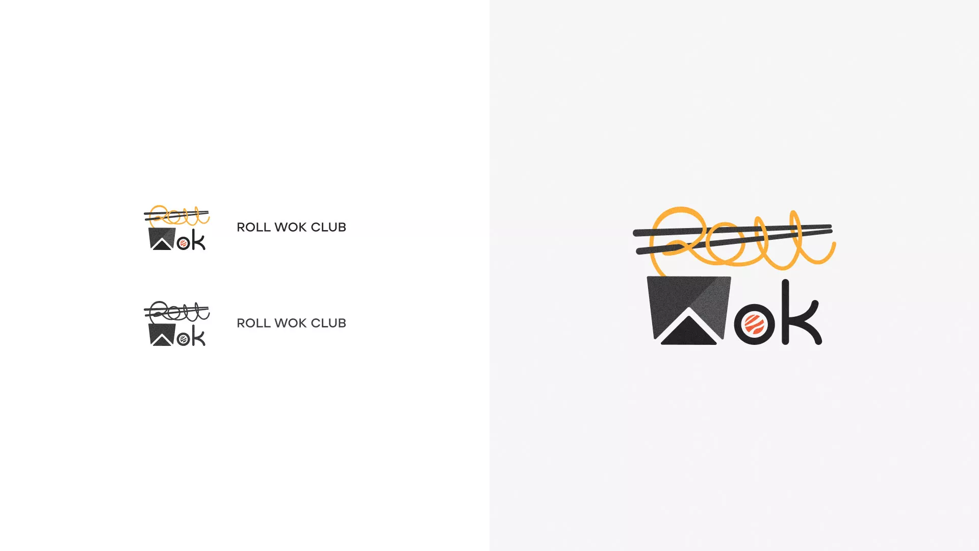 Разработка логотипа суши-бара «Roll Wok Club» в Когалыме